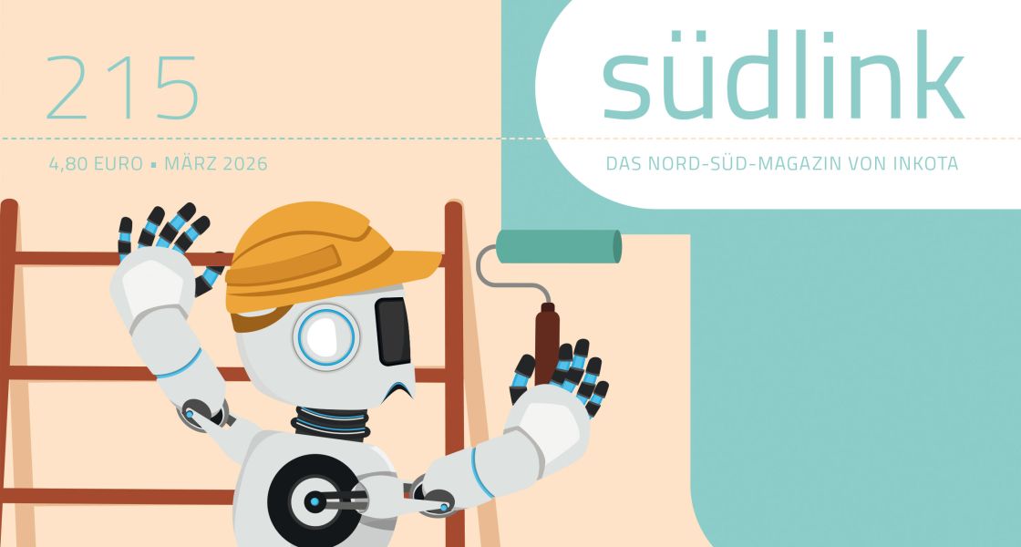 Ein Bild eines Roboters auf einer Leiter, der eine Wand streicht