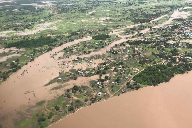 Schwere Überschwemmungen in Mosambik nach dem Zyklon Eloise. Foto: Mercy Air