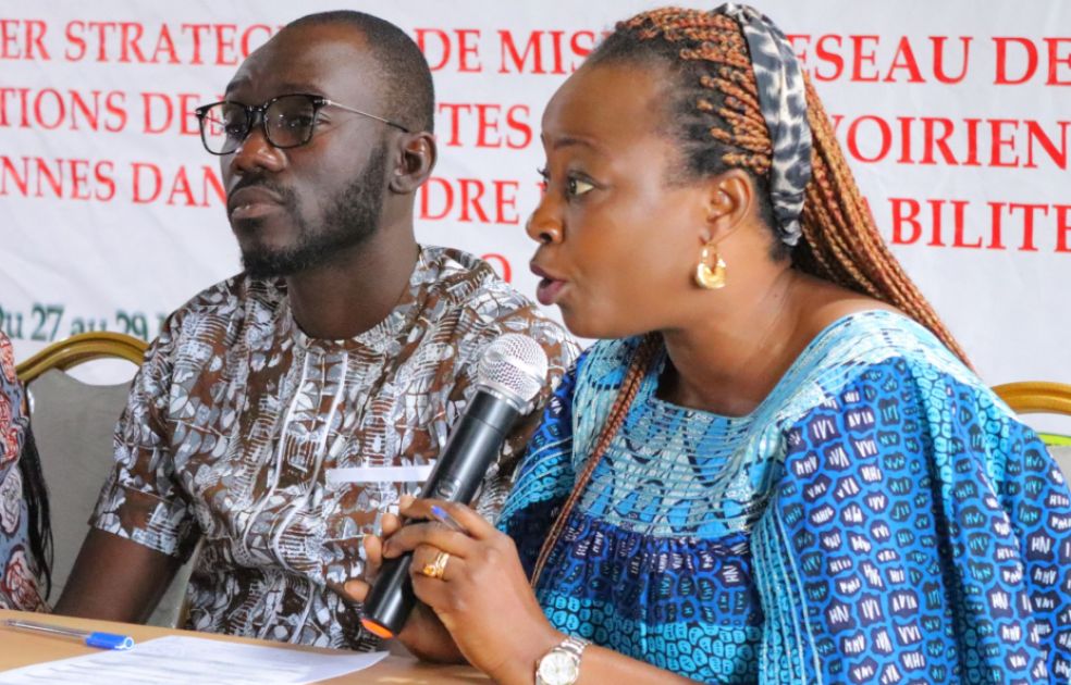 Links Nana Kwesi (SEND-Ghana, Koordinator GCCP) rechts Sophiatou Abeke Babaedjou Colliee, Advocacy Program Manager, Solidaridad West Africa, Cote D'Ivoire