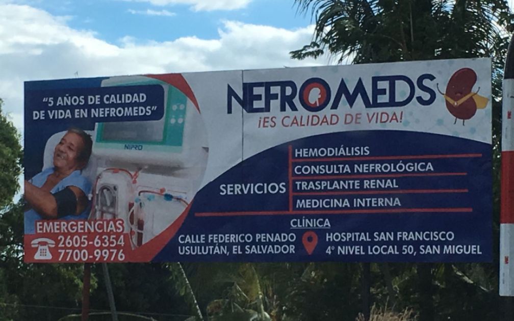 Werbetafel Nierenkrnakheit El Salvador 