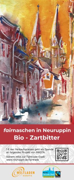 Aquarell der Bio-Zartbitter-Schokolade aus Neuruppin