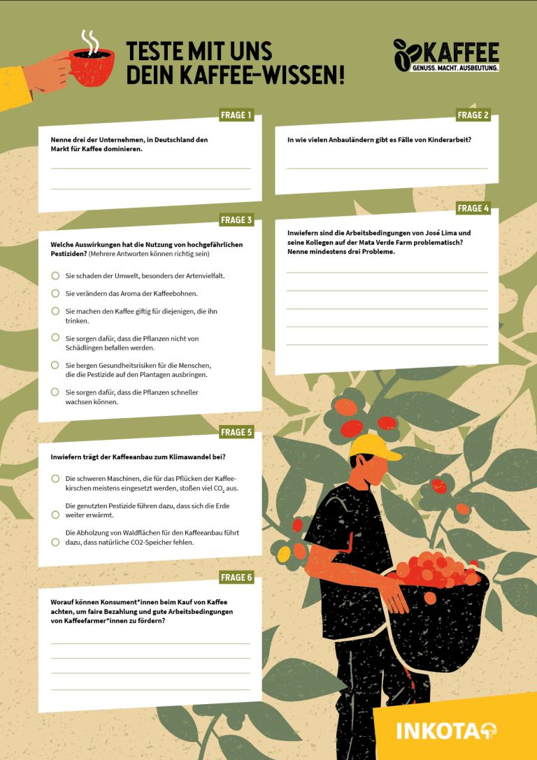 Titel des Quiz' zur Kaffeeausstellung