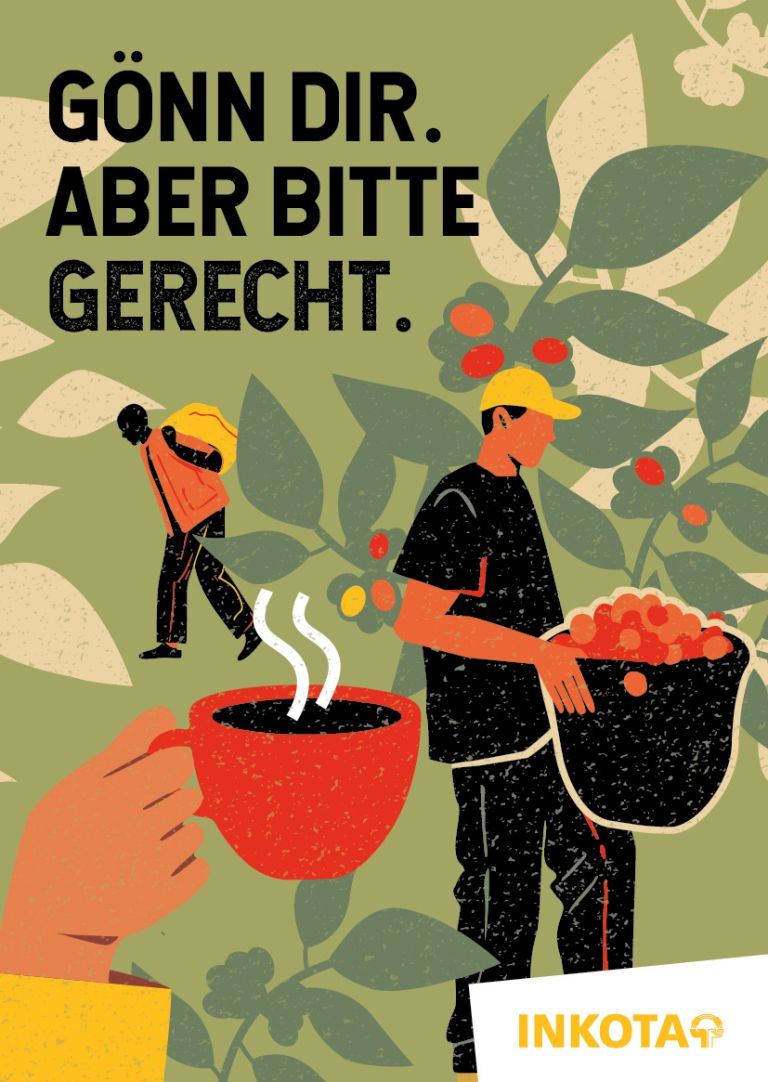 Postkarte zur Kaffee-Ausstellung von INKOTA