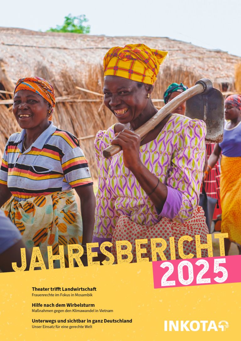 Titelblatt des INKOTA Jahresbericht 2025