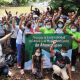 Protestaktion des Runden Tisches für Nachhaltigkeit für Wasser & Umwelt von Ahuachapán.