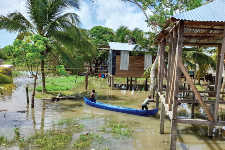 überschwemmtes Dorf in Nicaragua in 2020